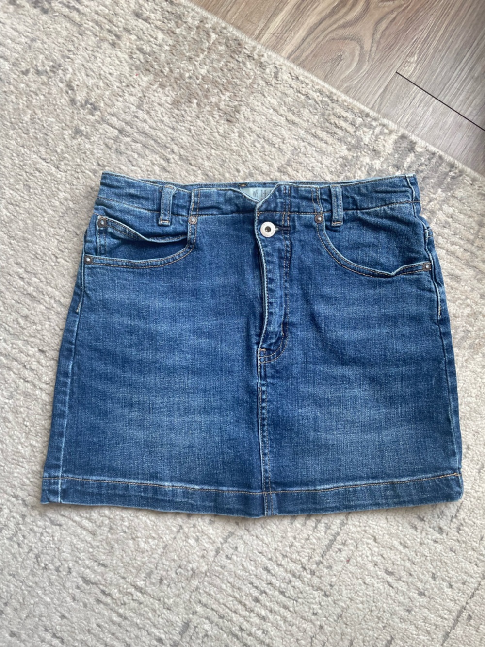 We The Free High-Rise She’s All That Blue Denim Mini Skirt